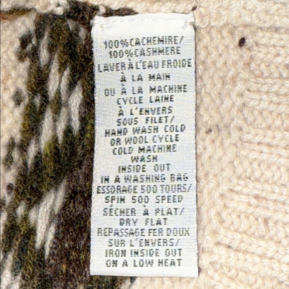Eric Bompard 100% Cashmere FairIsle Turtleneck Bib - Picture 9 of 9